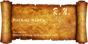 Ratkay Nimfa névjegykártya